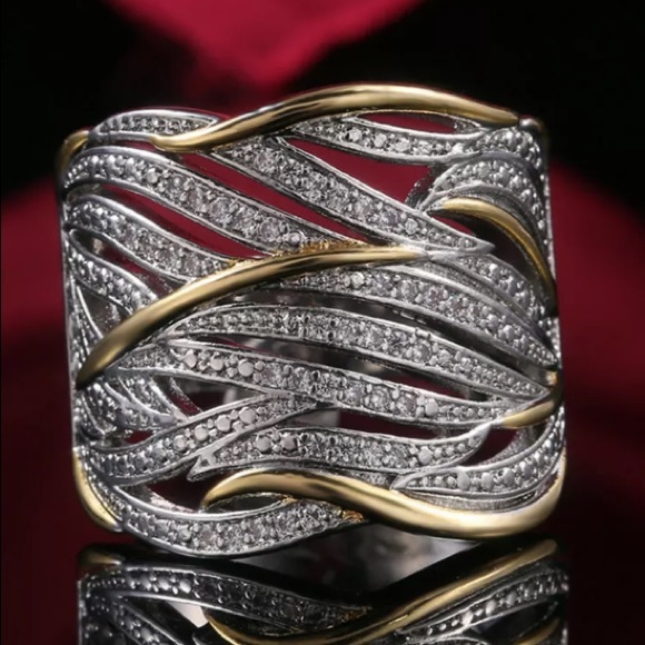 ❗️Sterling silver two tone wide ring - Picture 3 of 6